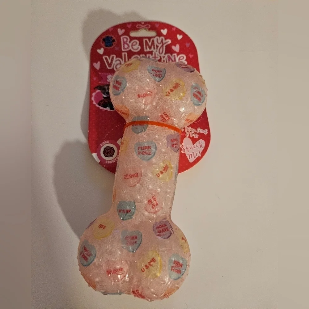 European Home Designs Squeaky Bone Dog Toy Rose Scented